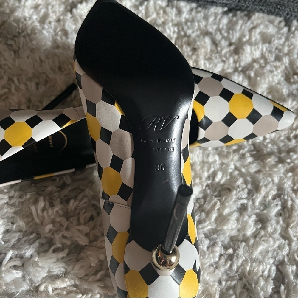 BNIB Roger Vivier Dec Sphere Palazzo Leather Heels with ball detail T95 - Picture 14 of 16